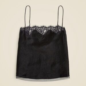 J. Crew Lace Trim Camisole Top in Textured Satin